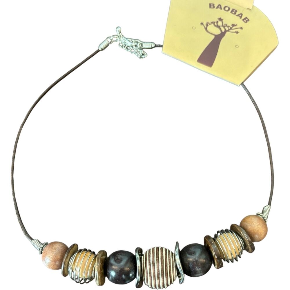 Baobab by Chameleon Creations African Chunky Wood Necklace